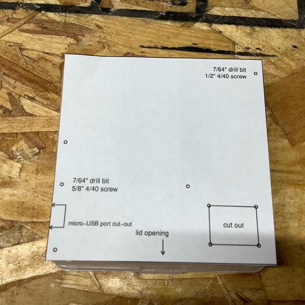 box with drilling template